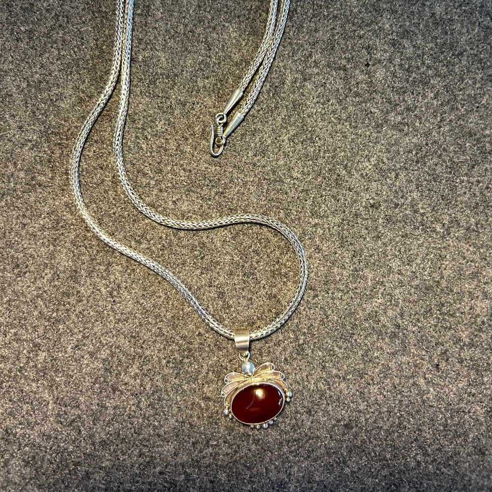 Carnelian Pendant Necklace
